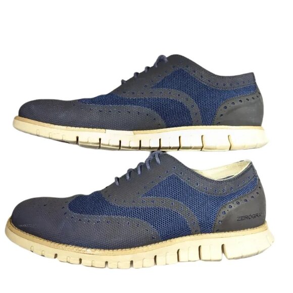 Cole Haan ZeroGrand Oxford Blue Shoes Sz 10 M EUC